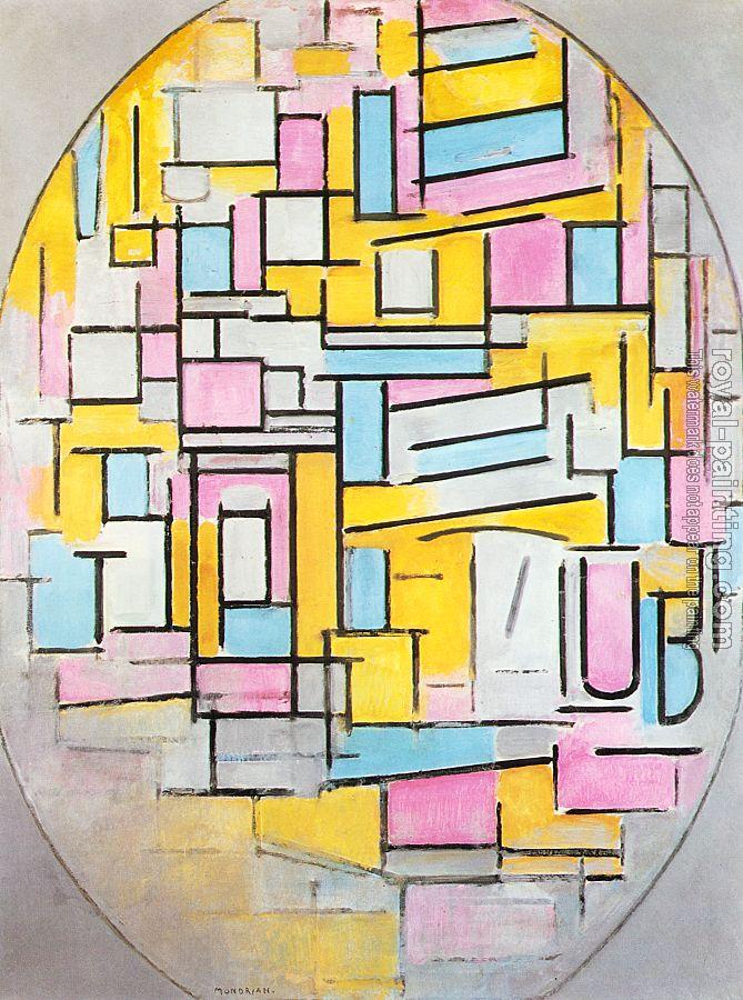 Piet Mondrian : Composition with Oval in Color Planes II
